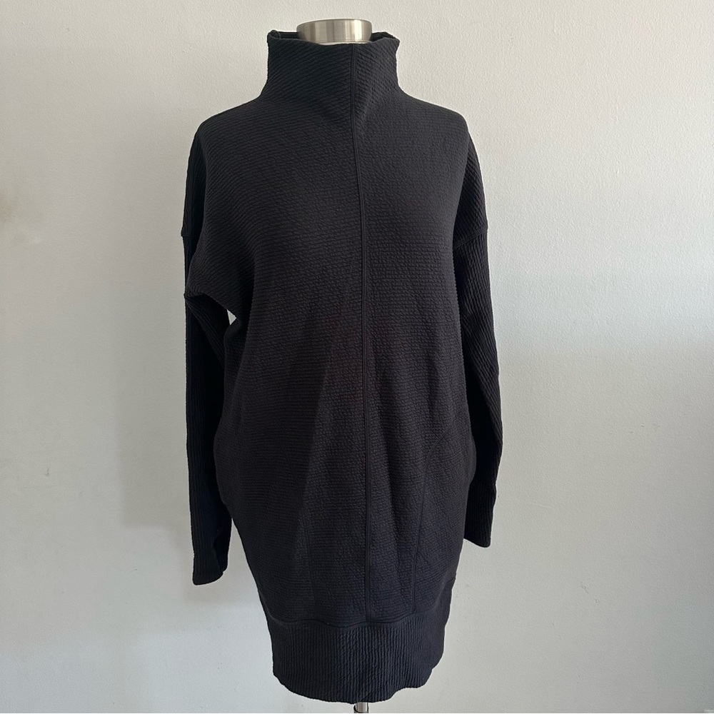 Lululemon Call For Cozy Dress Black Ribbed Sz 4 - Picture 6 of 10
